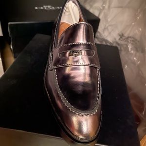 Coach women’s “Heath” mirror metallic gunmetal Q8720 size 6M loafer NIB
